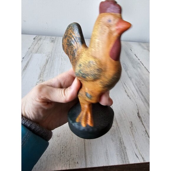 Vintage terracotta shabby chic rooster chicken folk art country decor porcelain? - Picture 6 of 7